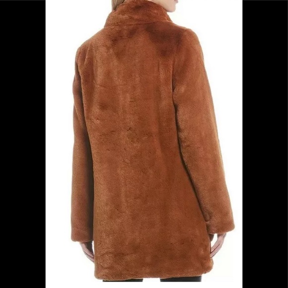Calvin Klein Faux Fur Coat Tobacco Xs 
